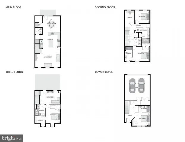 a picture of a room with a white wall and a large mirror