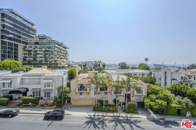 a view of a city that has tall buildings