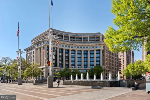 a large building with a street
