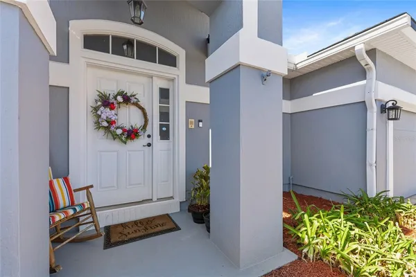 a front view of a house with entryway