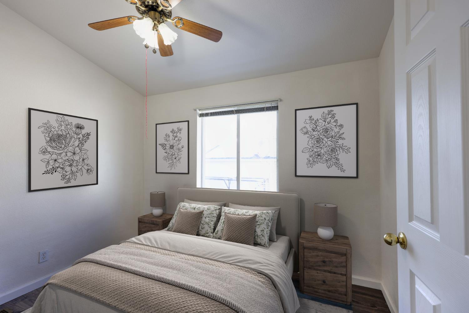 450 Gladycon Road, Unit 83 Colfax, CA 95713 - Photo 19 of 52 a bedroom with a large bed and a chandelier