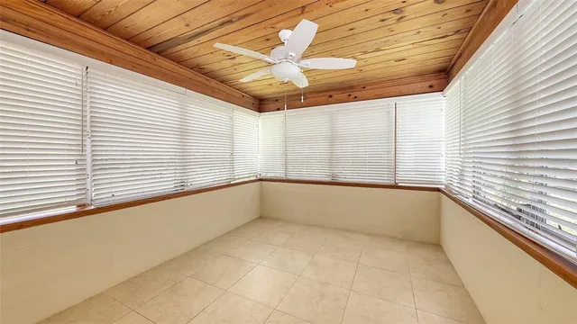 a view of a room with a window