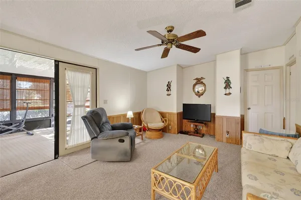 a living room with furniture