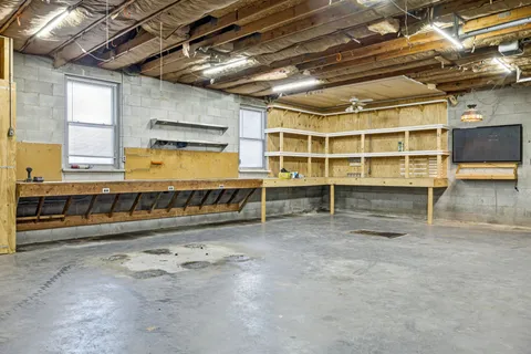 a backyard of a house with lots of green space