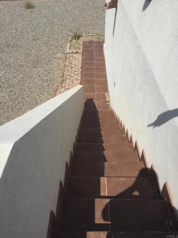 a view of balcony with stairs