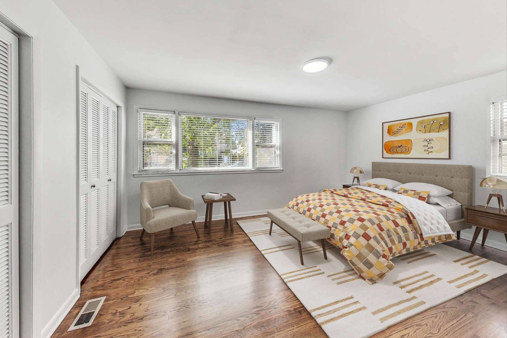 1108 Fortuna Avenue, Unit 1 Park Ridge, IL 60068 - Photo 18 of 39 a bedroom with a bed and wooden floor