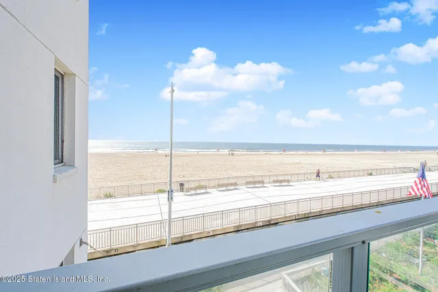 a view of ocean from a balcony