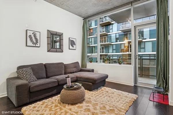 a living room with furniture