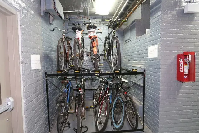 a view of a bike storage
