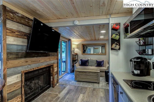 a living room with furniture