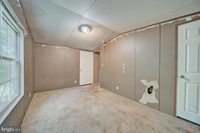 a view of a big room with closet and windows