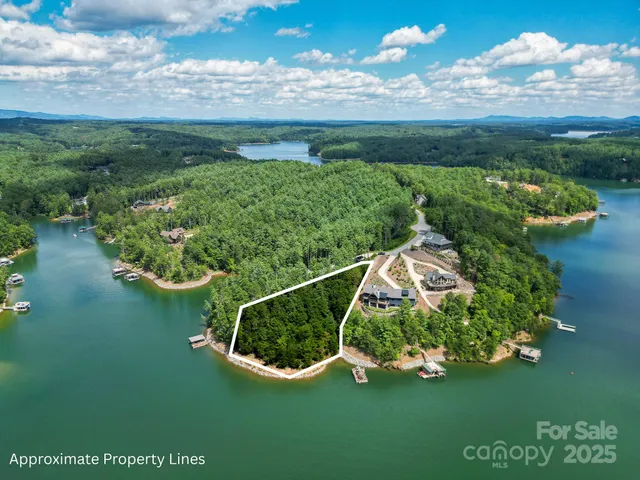 a view of a lake with a big yard