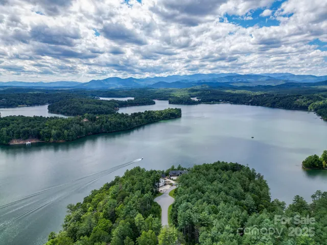 a view of a lake from a yard