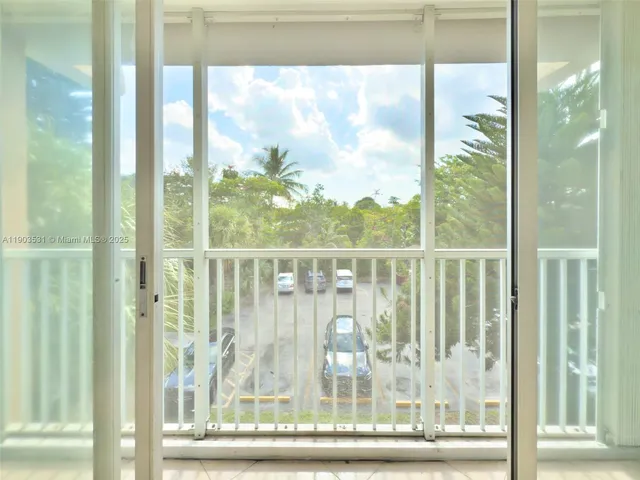 a view of a city from a living room