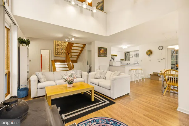 a living room with furniture