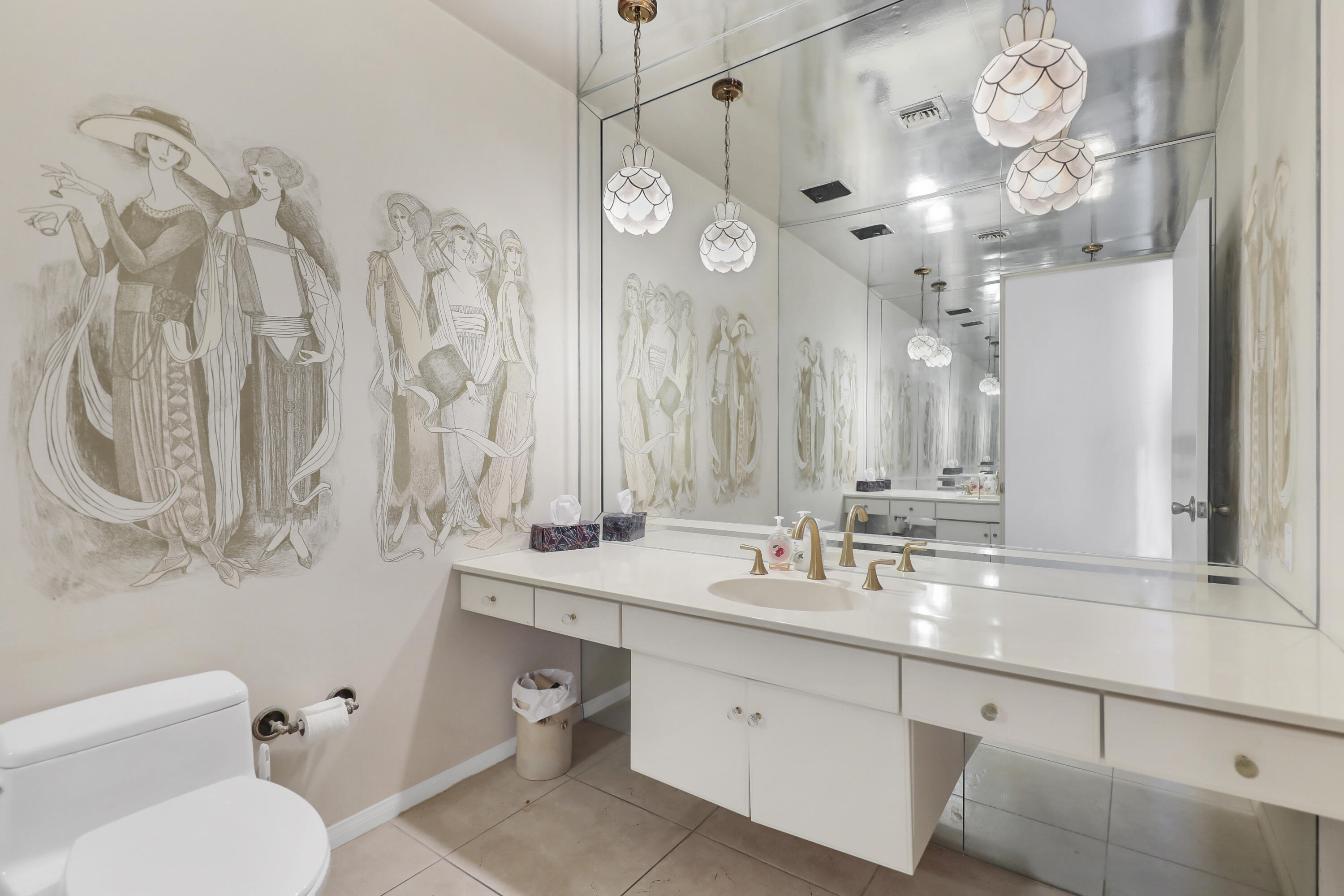 770 South La Mirada Road Palm Springs, CA 92264 - Photo 7 of 39 a spacious bathroom with a mirror a sink and a mirror