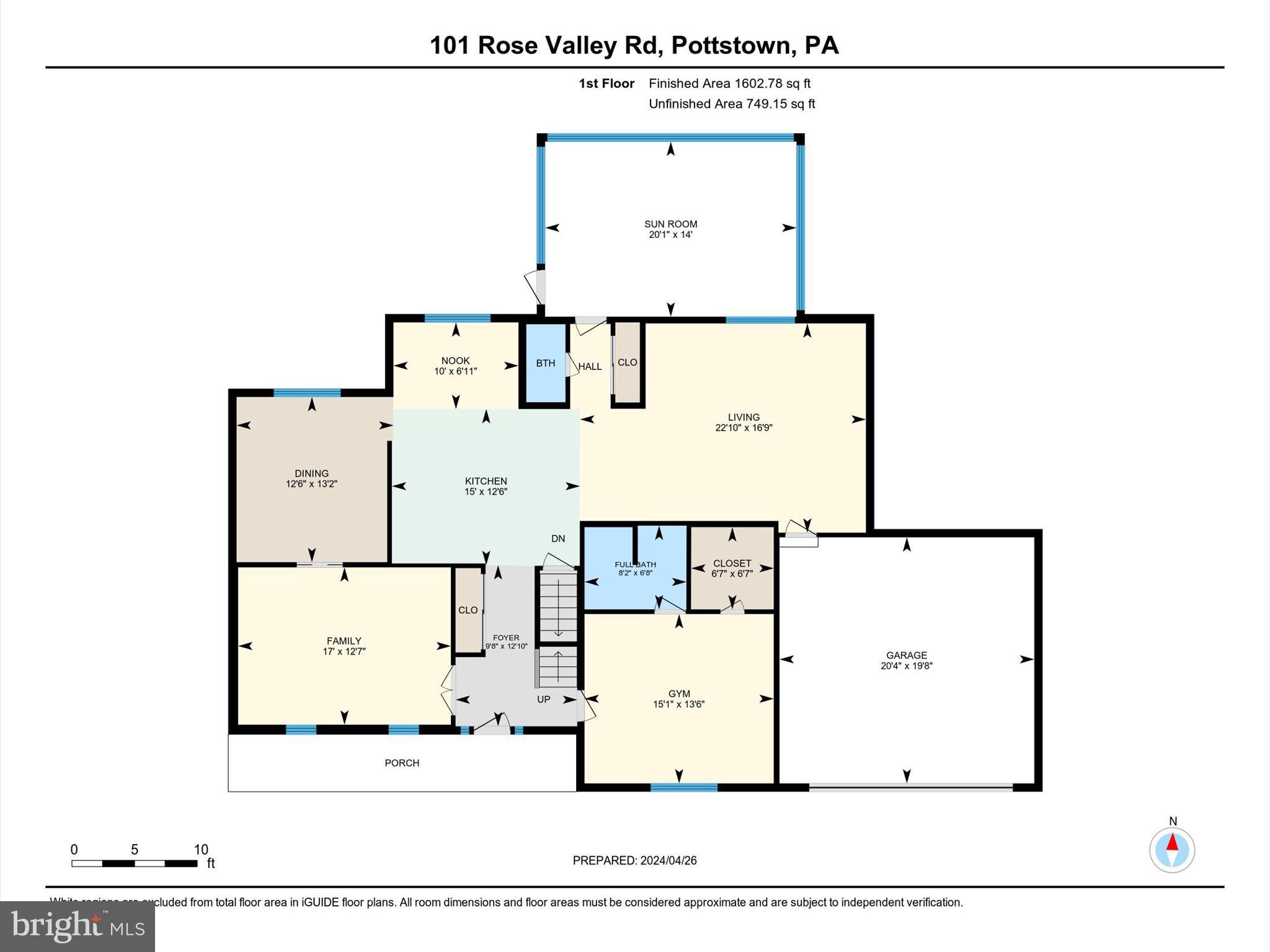 101 Rose Valley Road Pottstown, PA 19464 - Photo 45 of 48 1st Level Floor Plan