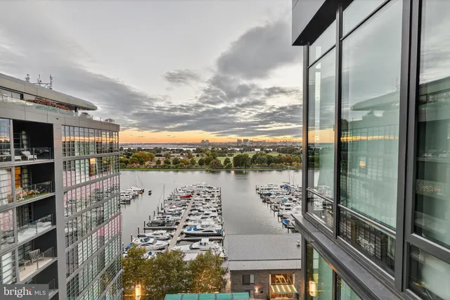 a view of a balcony with city view