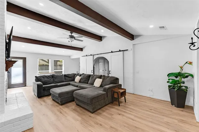 a living room with furniture