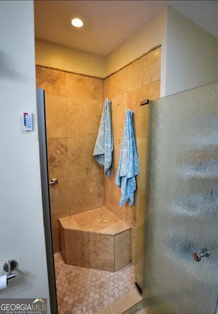 a bathroom with a shower