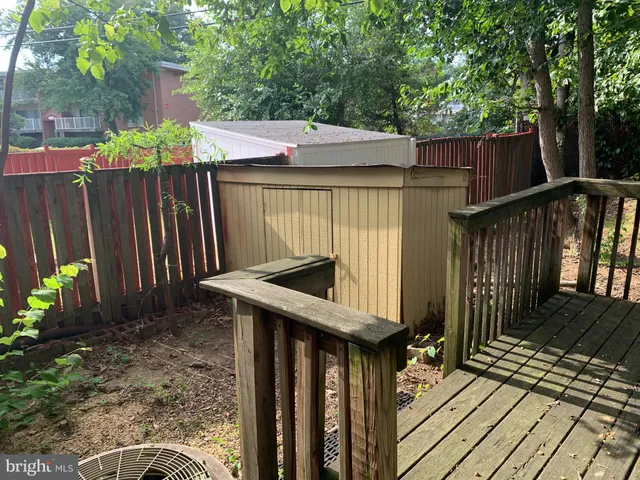 a view of a wooden deck