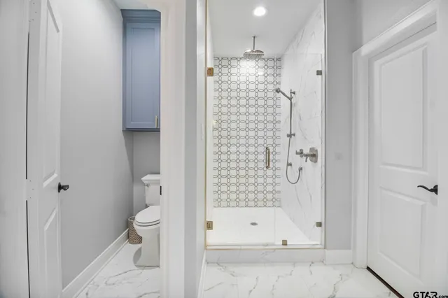 a bathroom with a shower