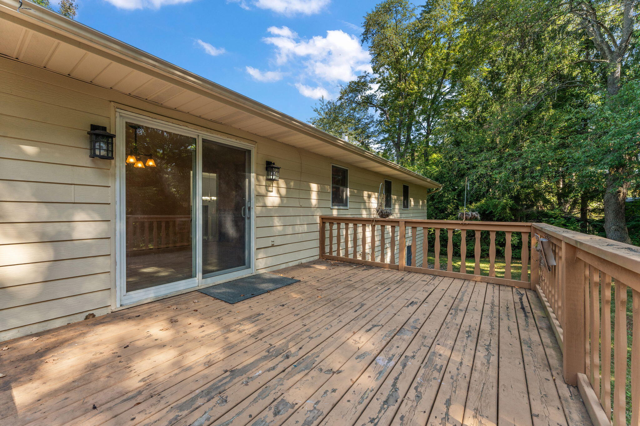 586 Fargo Road Westville, IN 46391 - Photo 27 of 40 a view of a wooden deck with a yard