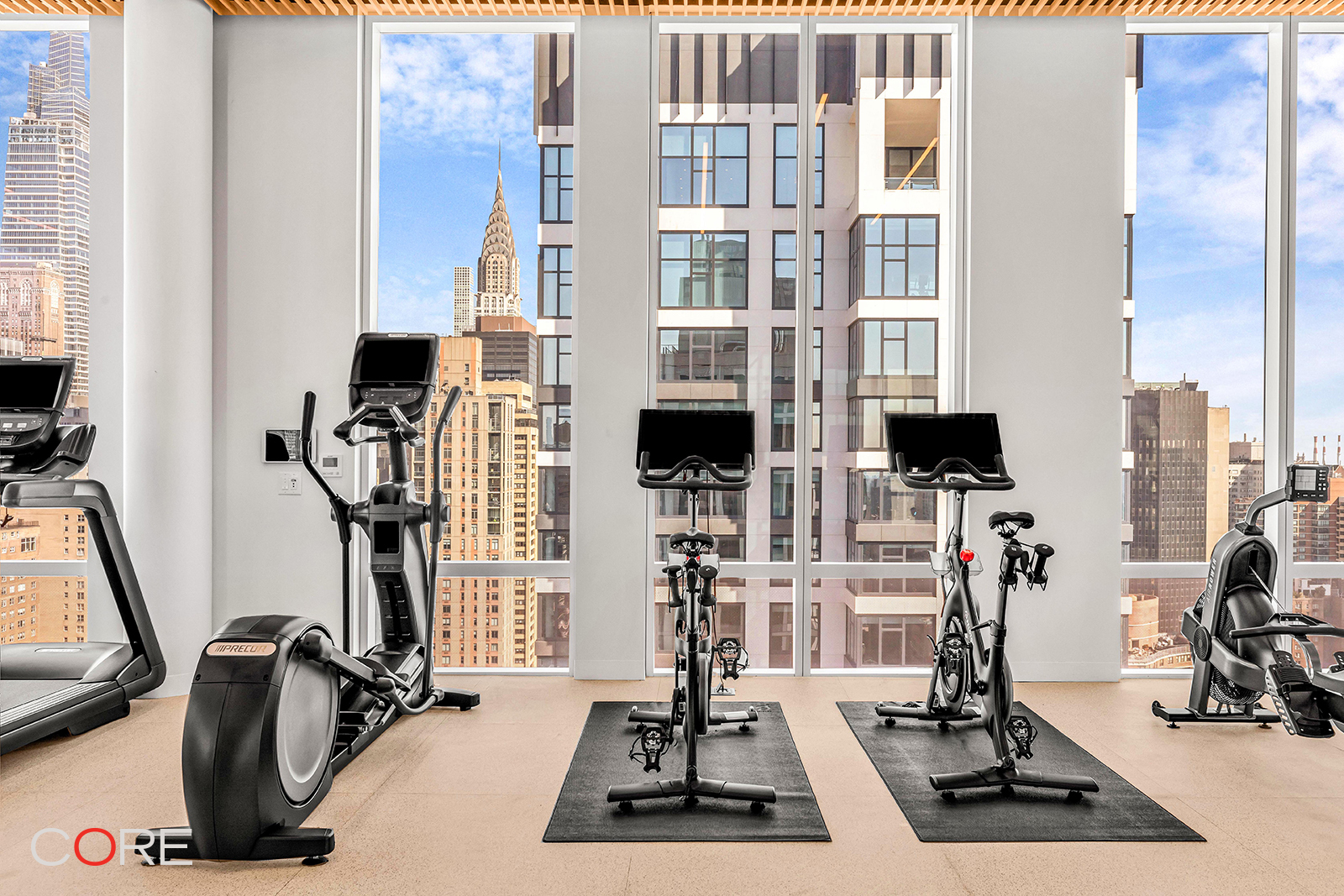 501 3rd Avenue, Unit 20C Manhattan, NY 10016 - Photo 14 of 17 a view of gym equipment with wooden floor windows