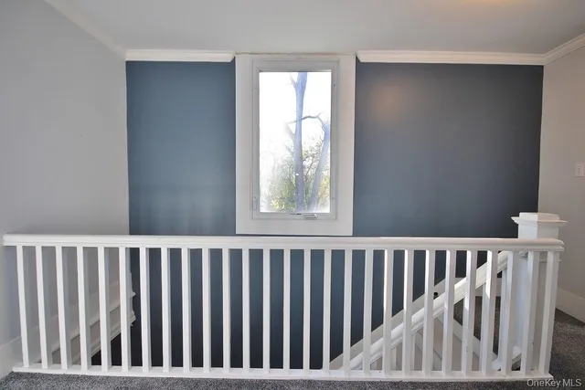 a view of wooden balcony