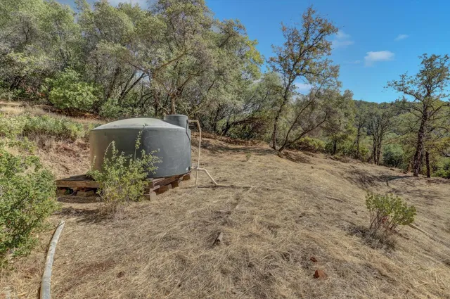 a view of a yard covered with snow on the road