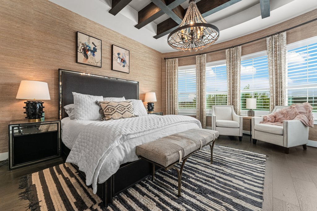 203 Lodestone Lane Austin, TX 78738 - Photo 24 of 40 Bay windows, custom lighting and wallpaper, fireplace