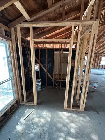 a view of a yard with an trees