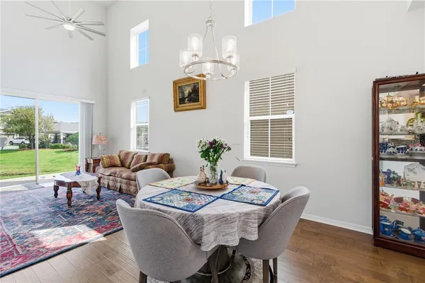 a kitchen with refrigerator and window