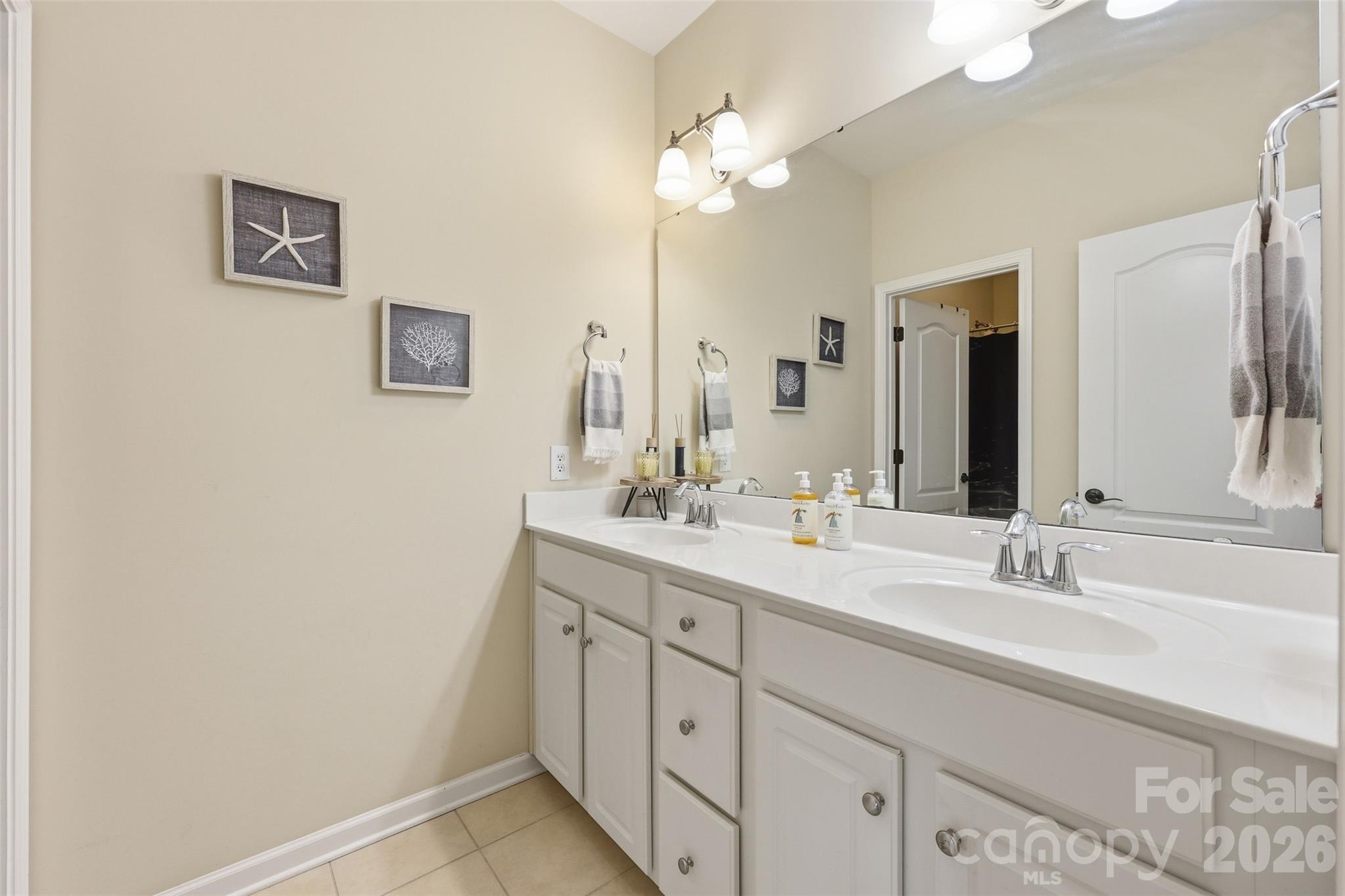 1210 Gold Rush Court Fort Mill, SC 29708 - Photo 22 of 39 a bathroom with a double vanity sink and a mirror