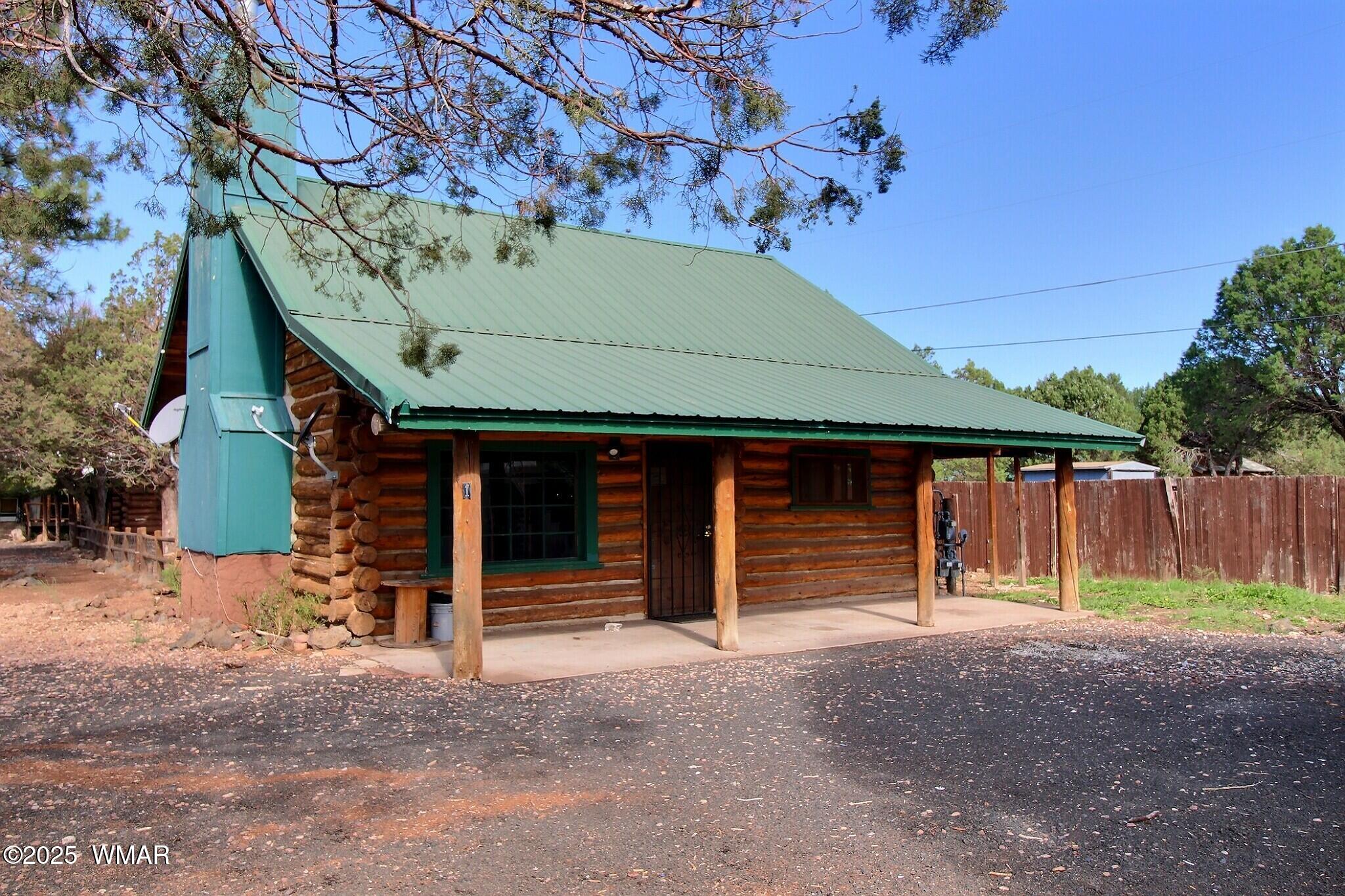 Home 1: this 1950's 3 bedroom, 2 bath log cabin is two stories. The large logs are chinked offering a traditional log cabin feel.