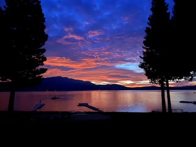 a view of lake from a yard
