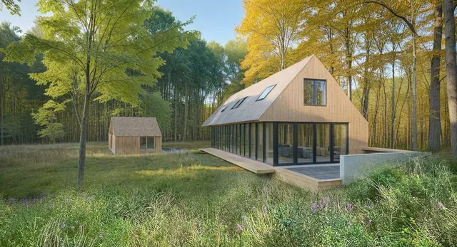 a view of a house with a yard and fence