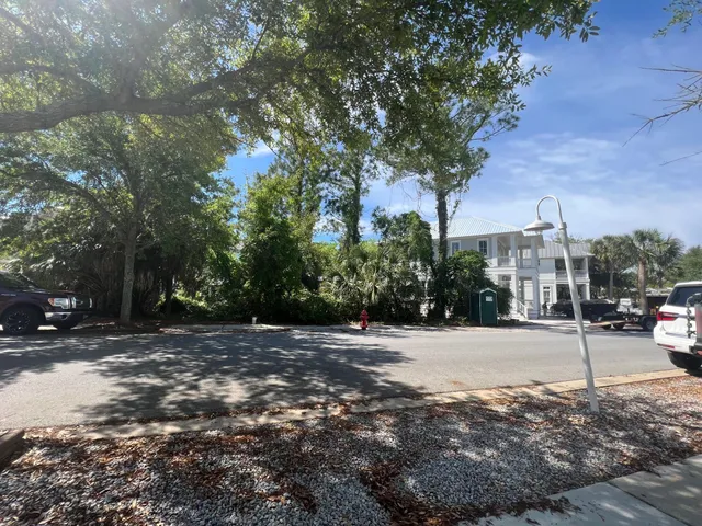a view of a street with a building