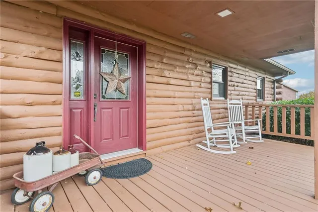 a view of front door of house
