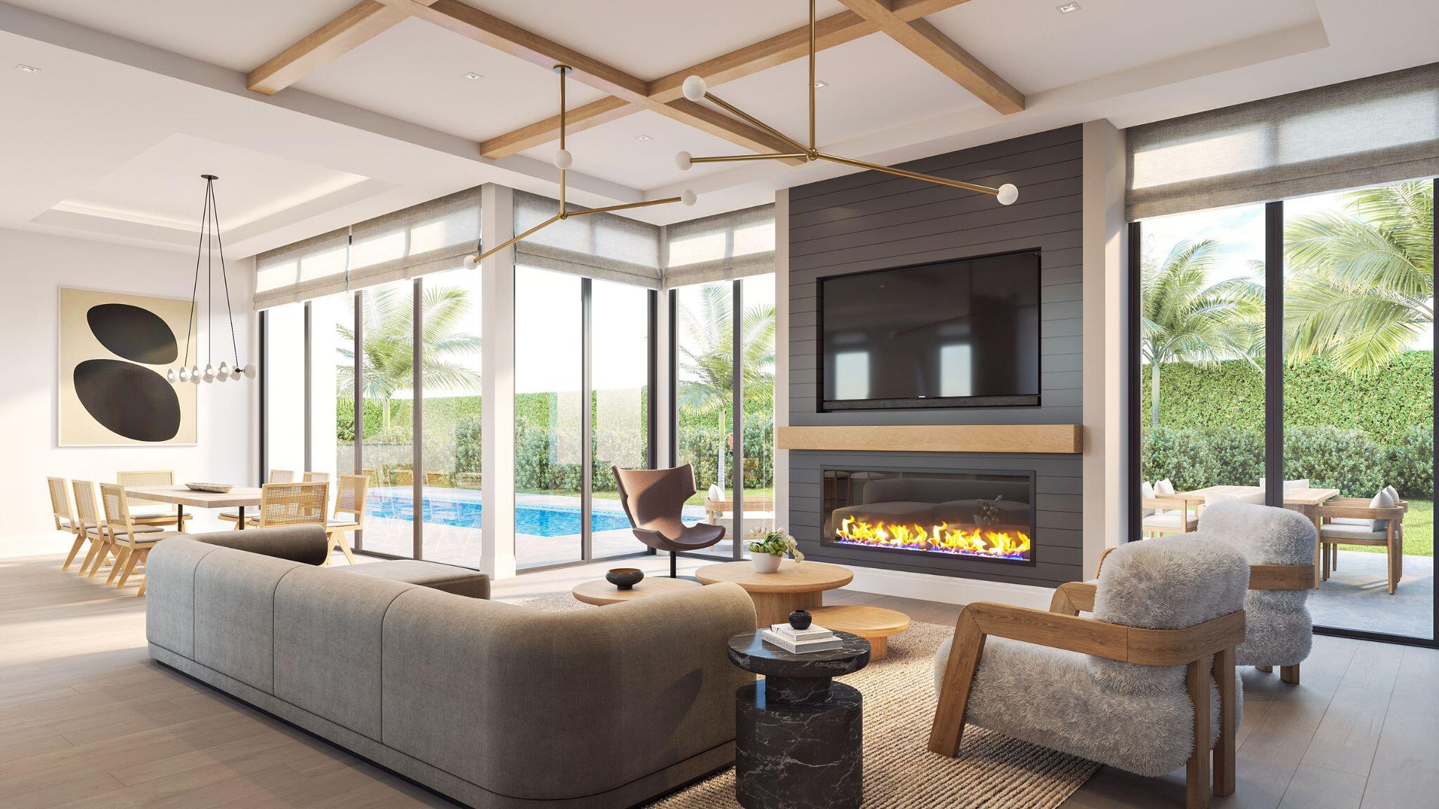 325 Grove Place Delray Beach, FL 33444 - Photo 23 of 37 Serenity Farmhouse Living Room Rendering