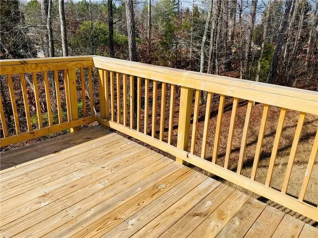 a view of wooden deck