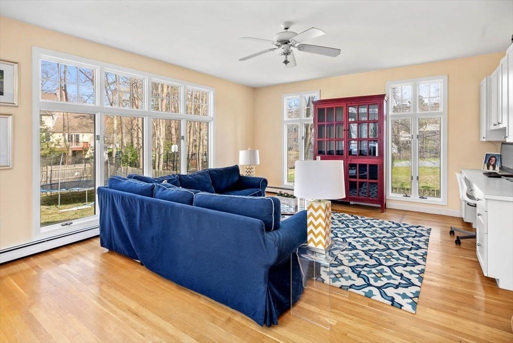 26 Stanford Drive Hingham, MA 02043 - Photo 11 of 37 a living room with furniture and a floor to ceiling window