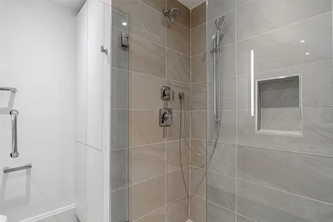 a bathroom with a shower