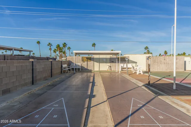 a room with view and view of kitchen