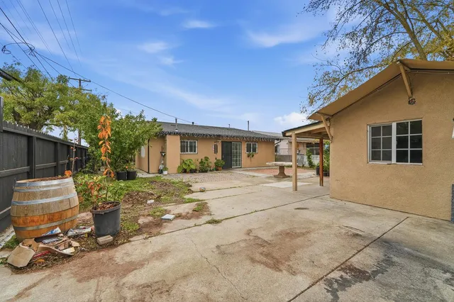 a view of a house with a patio