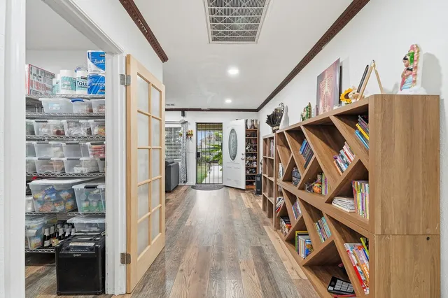 a view of entryway with wooden floor