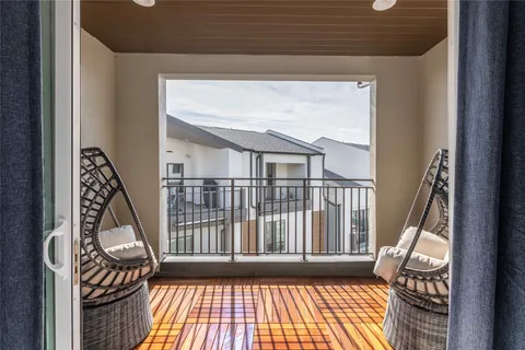 a view of wooden floor in a balcony