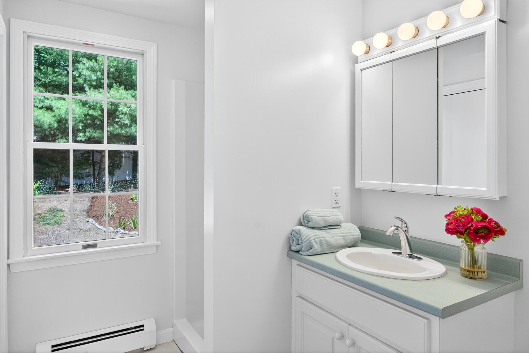 510 Hay Road Eastham, MA 02642 - Photo 16 of 34 a bathroom with a sink vanity and a mirror