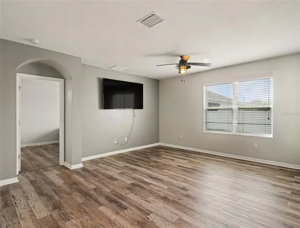 a view of a livingroom with a flat screen tv