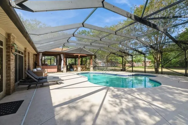 a view of a garden with pathway